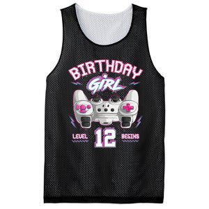 12Th Birthday  Gamer Level 12 Begins Video Games Girls Mesh Reversible Basketball Jersey Tank