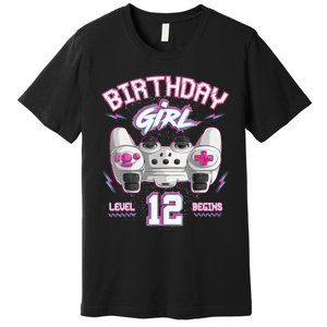 12Th Birthday  Gamer Level 12 Begins Video Games Girls Premium T-Shirt