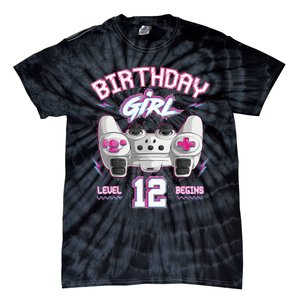 12Th Birthday  Gamer Level 12 Begins Video Games Girls Tie-Dye T-Shirt