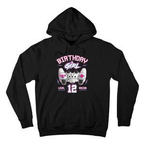 12Th Birthday  Gamer Level 12 Begins Video Games Girls Tall Hoodie