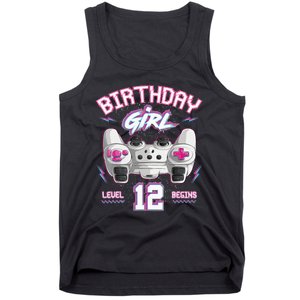 12Th Birthday  Gamer Level 12 Begins Video Games Girls Tank Top