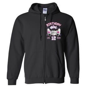 12Th Birthday  Gamer Level 12 Begins Video Games Girls Full Zip Hoodie