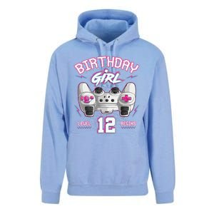 12Th Birthday  Gamer Level 12 Begins Video Games Girls Unisex Surf Hoodie