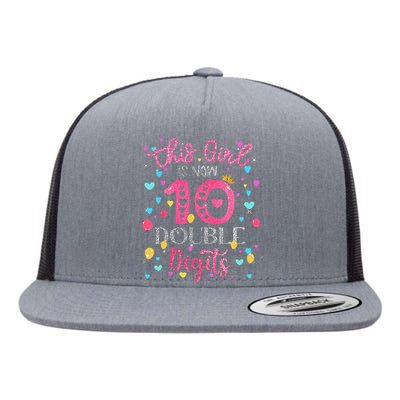 10th Birthday Gift This Is Now 10 Double Digits Flat Bill Trucker Hat