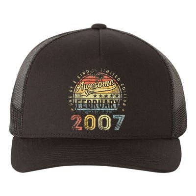 16th Birthday Gift Awesome Since February 2007 16 Year Old Yupoong Adult 5-Panel Trucker Hat