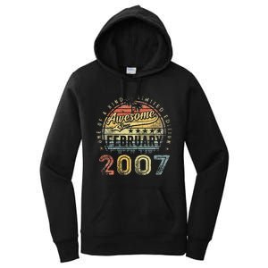 16th Birthday Gift Awesome Since February 2007 16 Year Old Women's Pullover Hoodie