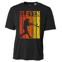 11th Birthday Gift Eleven Vintage Baseball 11 Year Old Cooling Performance Crew T-Shirt