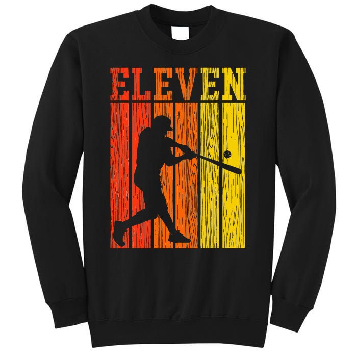 11th Birthday Gift Eleven Vintage Baseball 11 Year Old Sweatshirt