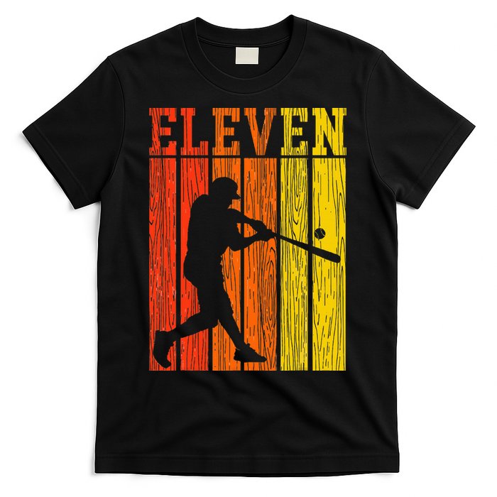 11th Birthday Gift Eleven Vintage Baseball 11 Year Old T-Shirt