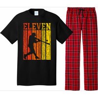 11th Birthday Gift Eleven Vintage Baseball 11 Year Old Pajama Set