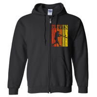 11th Birthday Gift Eleven Vintage Baseball 11 Year Old Full Zip Hoodie