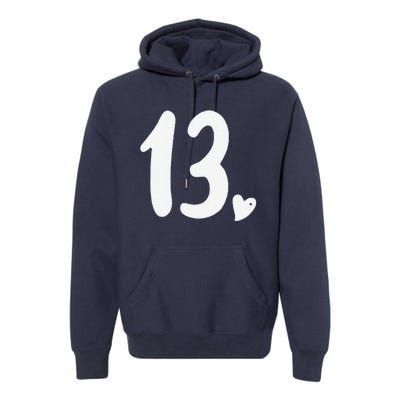 13th Birthday Heart Premium Hoodie