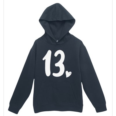 13th Birthday Heart Urban Pullover Hoodie