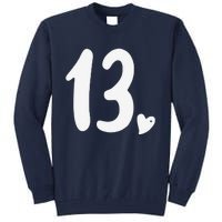 13th Birthday Heart Tall Sweatshirt