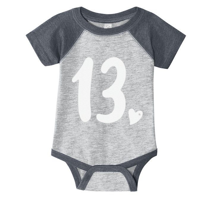 13th Birthday Heart Infant Baby Jersey Bodysuit