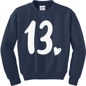 13th Birthday Heart Kids Sweatshirt