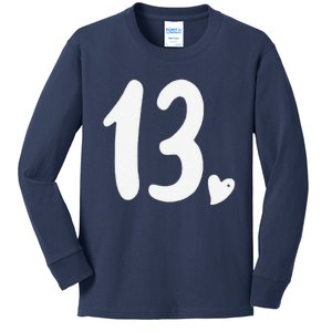 13th Birthday Heart Kids Long Sleeve Shirt