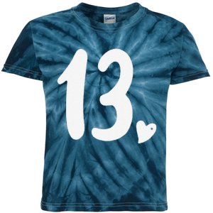 13th Birthday Heart Kids Tie-Dye T-Shirt