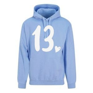 13th Birthday Heart Unisex Surf Hoodie