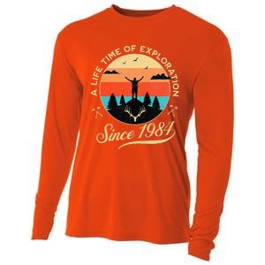 1984 Birthday Hiking Adventure Camping Outdoors 40th Cooling Performance Long Sleeve Crew