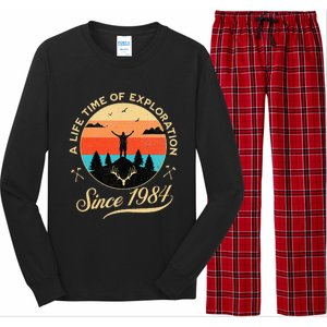 1984 Birthday Hiking Adventure Camping Outdoors 40th Long Sleeve Pajama Set