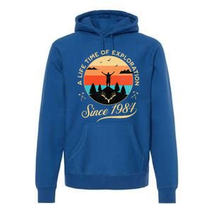 1984 Birthday Hiking Adventure Camping Outdoors 40th Premium Hoodie