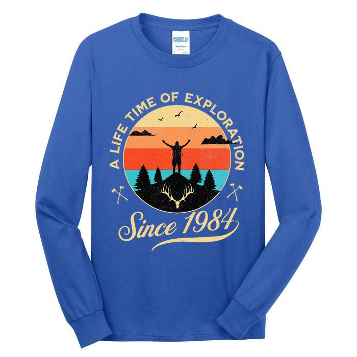 1984 Birthday Hiking Adventure Camping Outdoors 40th Tall Long Sleeve T-Shirt