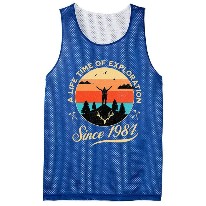 1984 Birthday Hiking Adventure Camping Outdoors 40th Mesh Reversible Basketball Jersey Tank