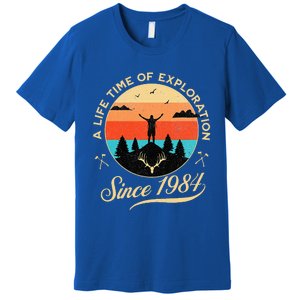 1984 Birthday Hiking Adventure Camping Outdoors 40th Premium T-Shirt