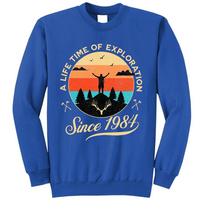 1984 Birthday Hiking Adventure Camping Outdoors 40th Tall Sweatshirt