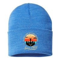 1984 Birthday Hiking Adventure Camping Outdoors 40th Sustainable Knit Beanie