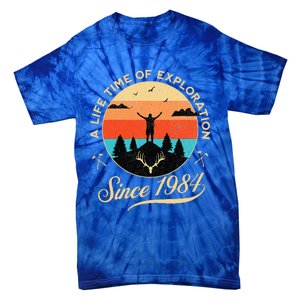 1984 Birthday Hiking Adventure Camping Outdoors 40th Tie-Dye T-Shirt