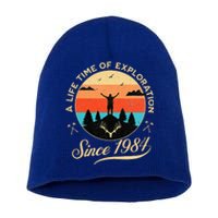 1984 Birthday Hiking Adventure Camping Outdoors 40th Short Acrylic Beanie