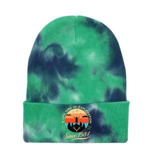 1984 Birthday Hiking Adventure Camping Outdoors 40th Tie Dye 12in Knit Beanie