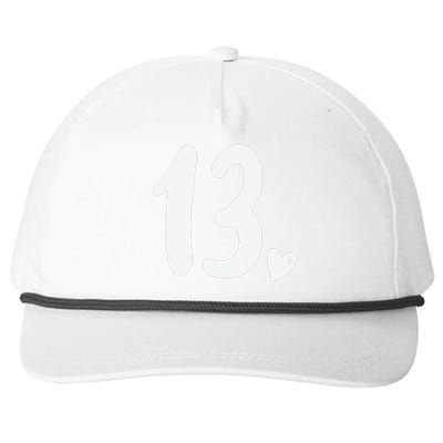 13th Birthday Heart Snapback Five-Panel Rope Hat