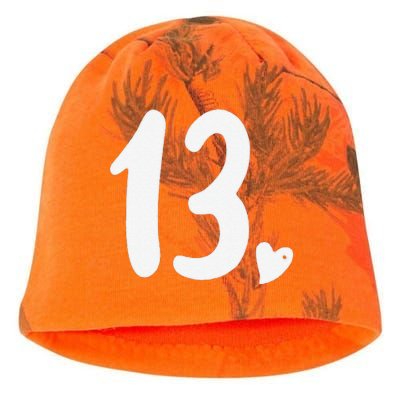 13th Birthday Heart Kati - Camo Knit Beanie