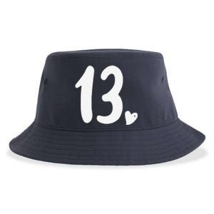 13th Birthday Heart Sustainable Bucket Hat