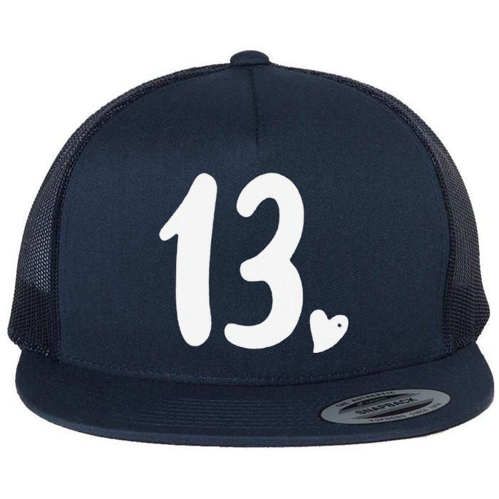 13th Birthday Heart Flat Bill Trucker Hat