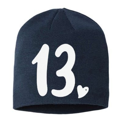 13th Birthday Heart Sustainable Beanie