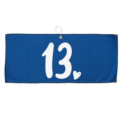 13th Birthday Heart Large Microfiber Waffle Golf Towel