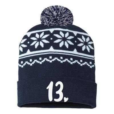 13th Birthday Heart USA-Made Snowflake Beanie