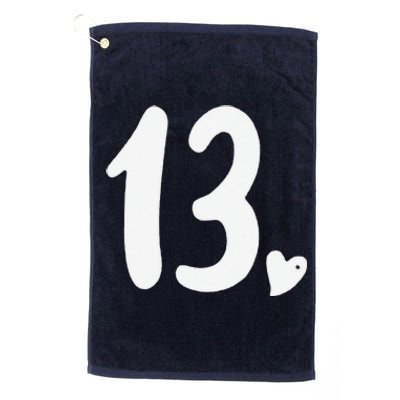 13th Birthday Heart Platinum Collection Golf Towel