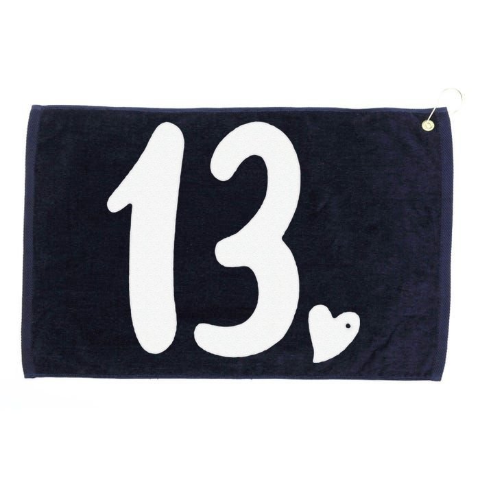 13th Birthday Heart Grommeted Golf Towel