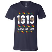 1619 Black History Month African American Pride Celebration V-Neck T-Shirt