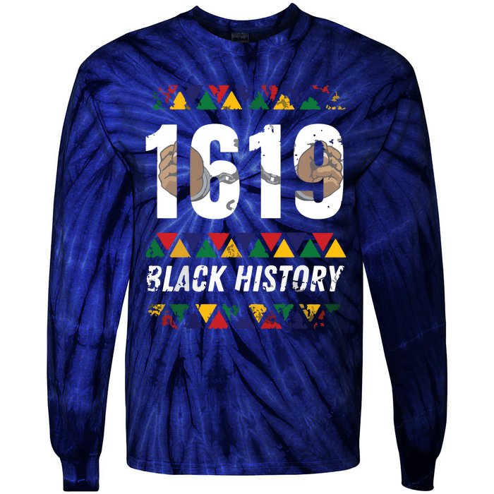 1619 Black History Month African American Pride Celebration Tie-Dye Long Sleeve Shirt