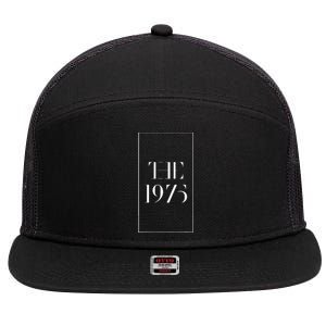 1975 black indie rock fun cool popular band 7 Panel Mesh Trucker Snapback Hat