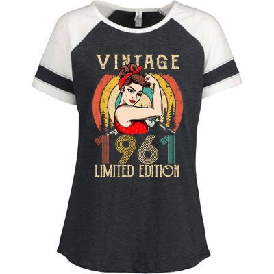 1961 birthday Ideas for wo, Awesome 62 Year Old Enza Ladies Jersey Colorblock Tee