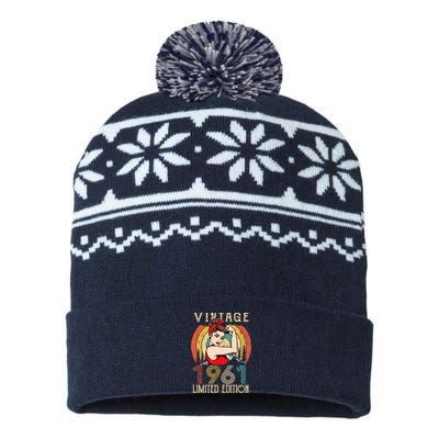 1961 birthday Ideas for wo, Awesome 62 Year Old USA-Made Snowflake Beanie