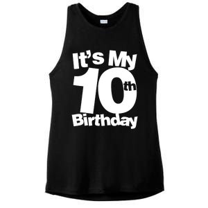 10th Birthday It's My 10th Birthday 10 Year Old Birthday TShirt Ladies PosiCharge Tri-Blend Wicking Tank