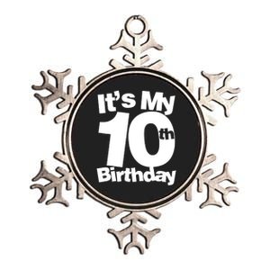 10th Birthday It's My 10th Birthday 10 Year Old Birthday TShirt Metallic Star Ornament